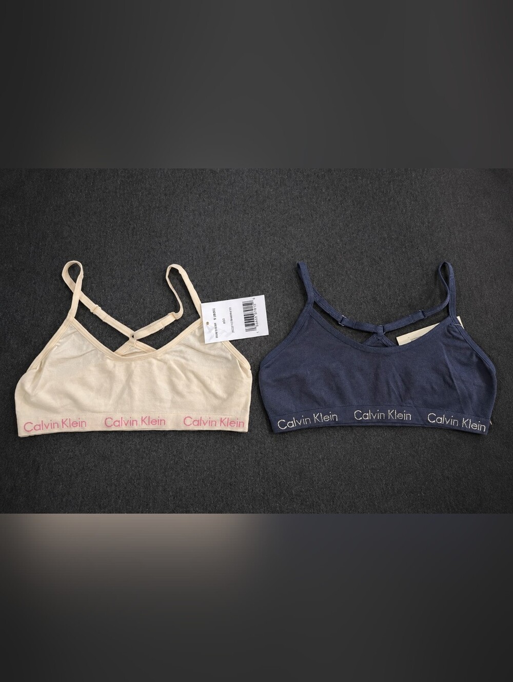 NWT Calvin Klein Girls Bralette Bundle Size SM Cream & Navy